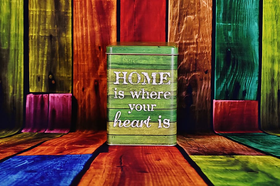 box, sheet, saying, storage, home is where your heart is, background, HD wallpaper