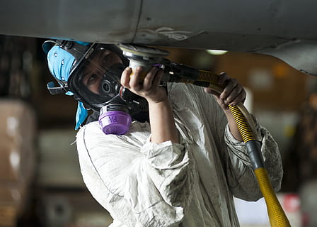 person using angle grinder, construction, metal, plane, airplane HD wallpaper