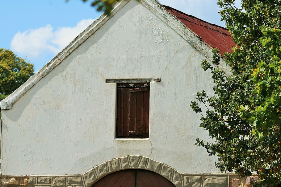 barn, farm, building, white, loft, door, shutter, wood, built structure HD wallpaper