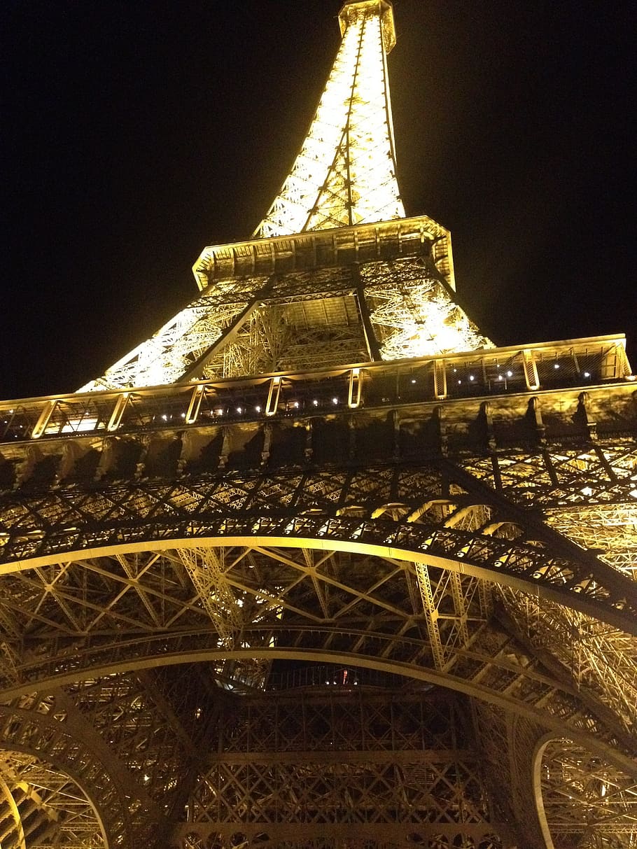 night, eiffel tower, lights, seine, symbol, architecture, built structure HD wallpaper