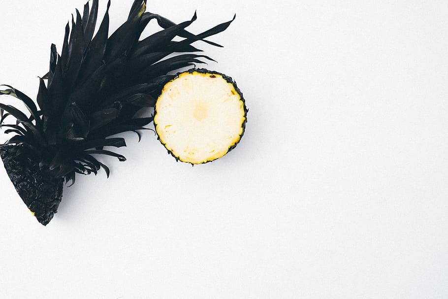 slice, pineapple, dessert, appetizer, fruit, juice, crop, black HD wallpaper