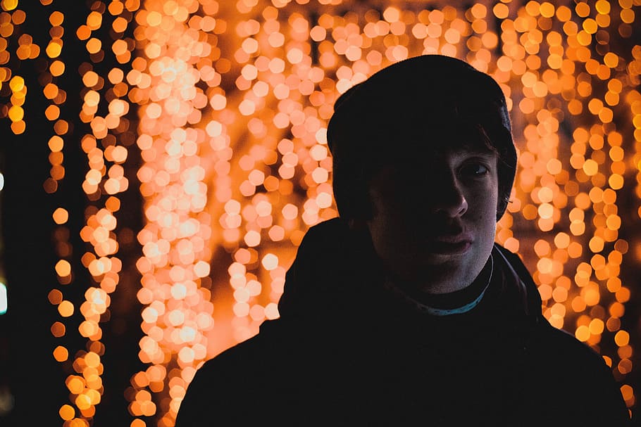 man wearing black jacket, night, men, people, males, one Person HD wallpaper