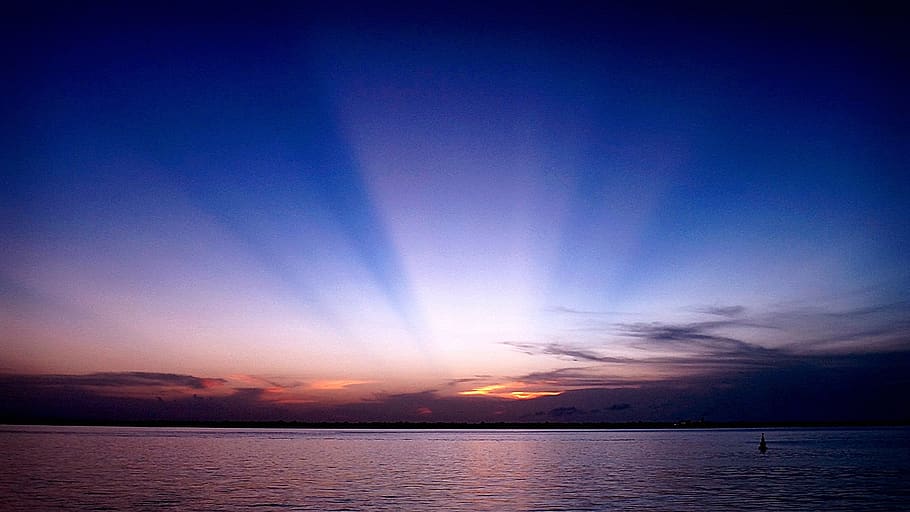 guajará bay, bethlehem, sunset, water, sky, sea, scenics - nature HD wallpaper