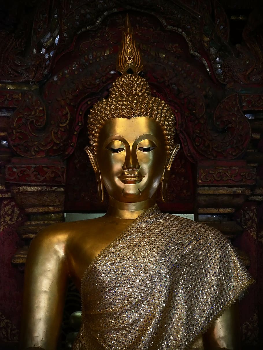 HD wallpaper: gold Gautama Buddha statue, Meditation, Buddhism, a ...