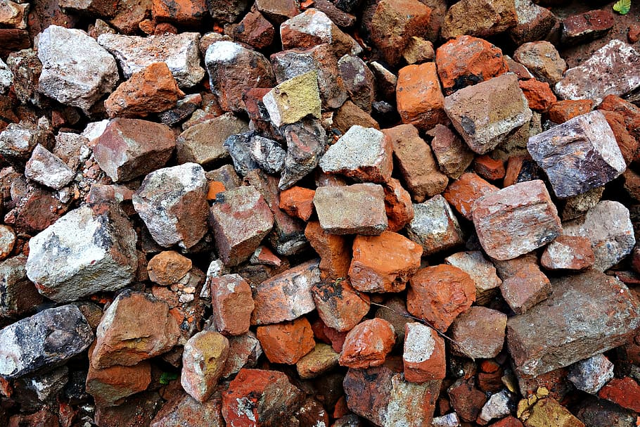 brown stones, bricks, blocks, material, construction work, backgrounds, HD wallpaper