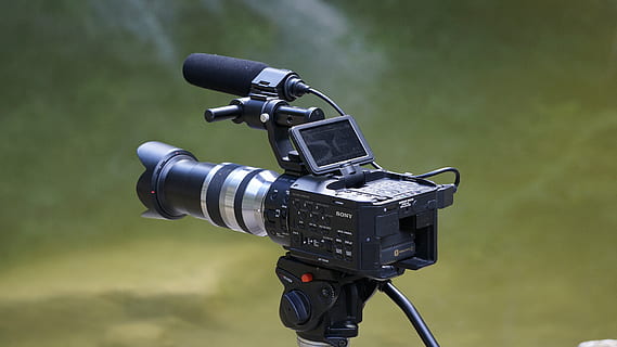 black video camera, tv, video realization, cinematography, television HD wallpaper