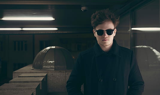 man wearing peacoat and sunglasses, men, one Person, people, males HD wallpaper
