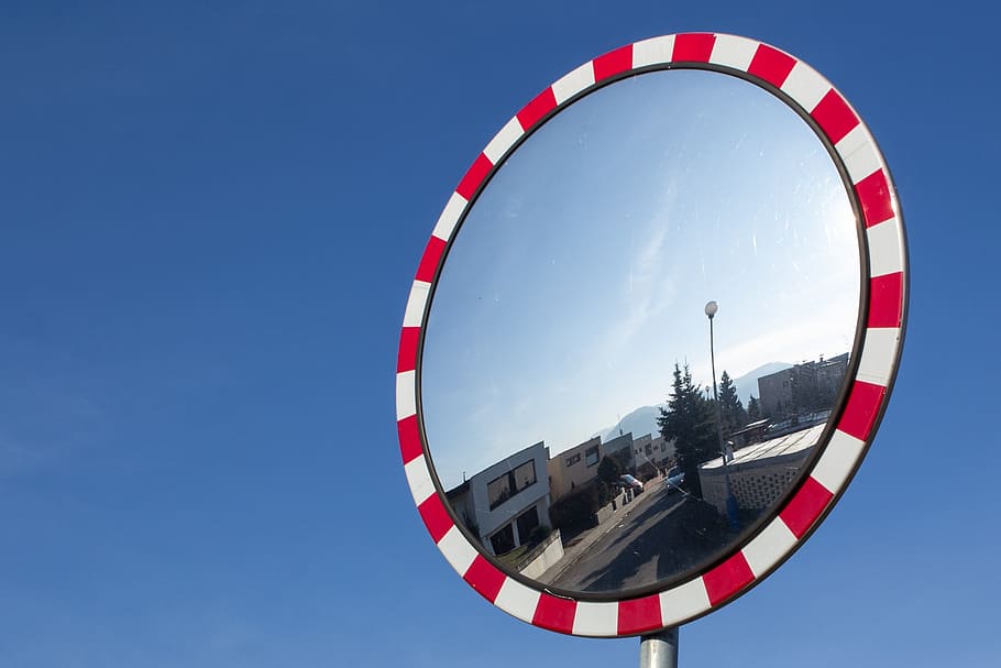 path, mirror, brand, sky, circle, geometric shape, nature, day HD wallpaper