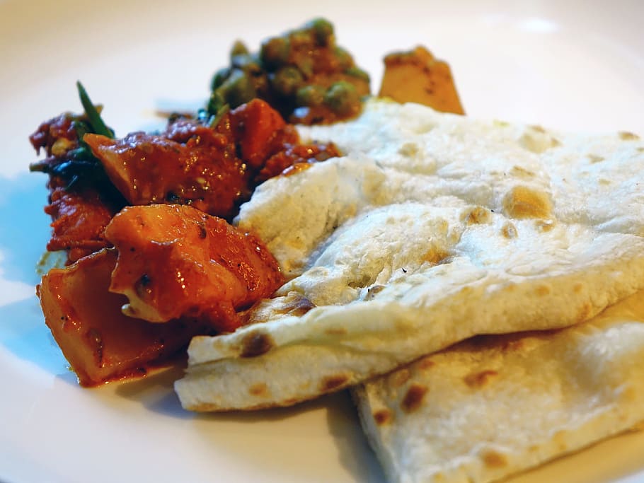 pita bread, naan, khamiri, snack, indian, masala, chicken, spicy HD wallpaper