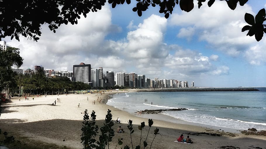 Brazil, Ceará, Fortress, Beach, Iracema, sea, sky, cloud - sky, HD wallpaper