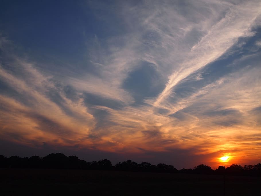 sunset, clouds, sky, cloud formation, nature, color, horizon HD wallpaper