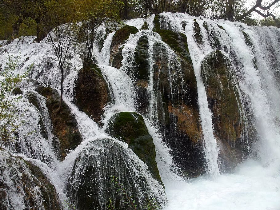 nanning, guangxi, falls, waterfall, beauty in nature, motion HD wallpaper