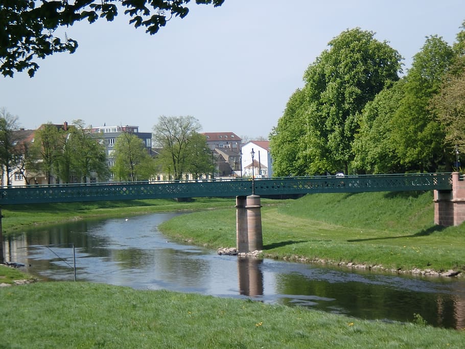 rastatt, murg, river, dam, murg valley, town, rhine tributary HD wallpaper