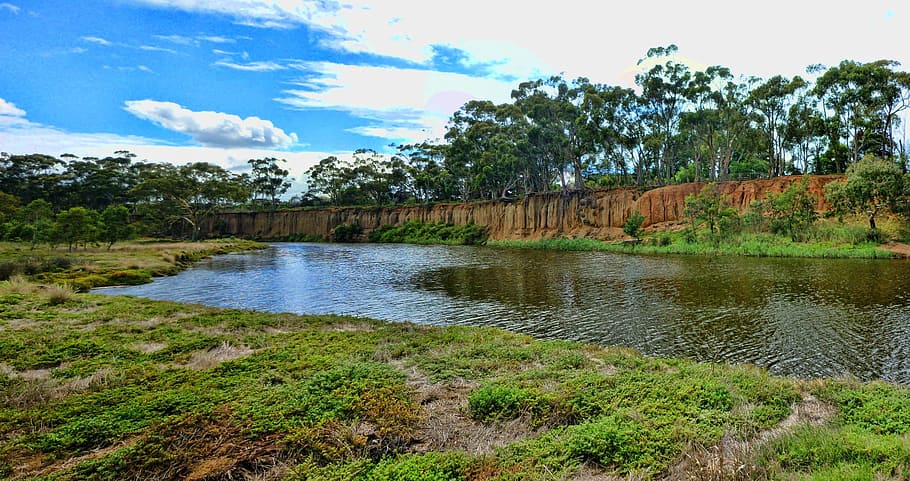 water, nature, panoramic, sky, river, plant, tree, beauty in nature HD wallpaper