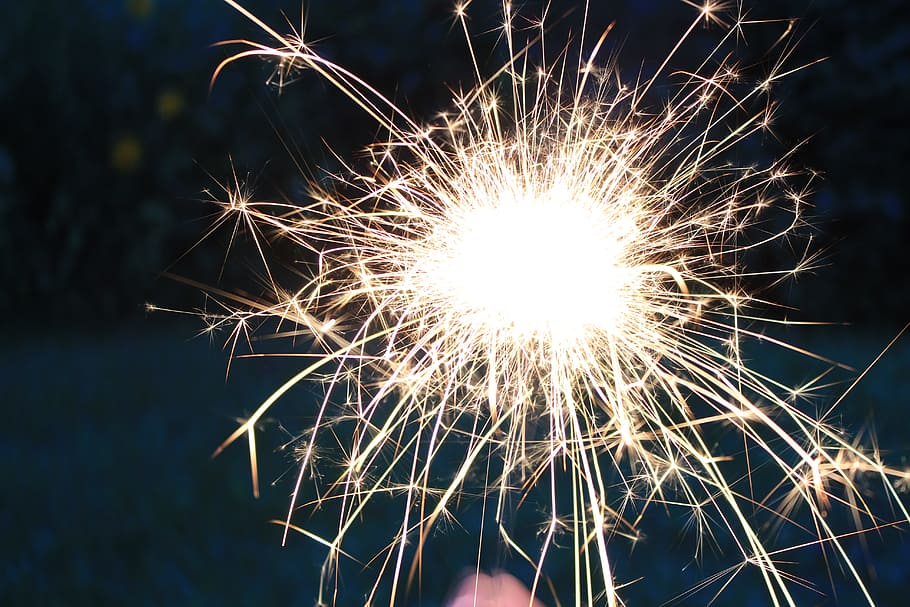 lighted firework, sparkler, dandelion, illuminated, celebration HD wallpaper