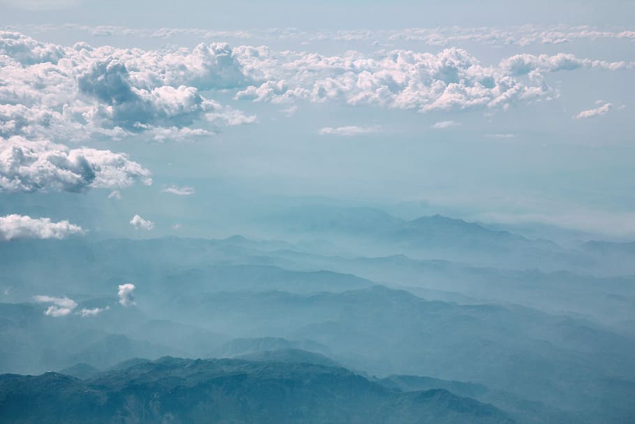 Clouds, Mountains, White, Overview, sky, nature, beauty in nature HD wallpaper