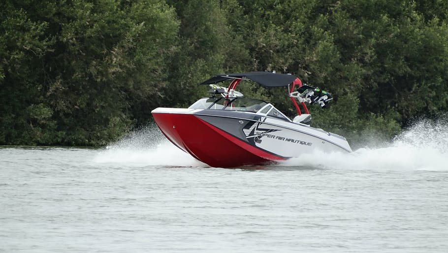 powerboat, rhine, boot, river, water, motion, nautical vessel HD wallpaper
