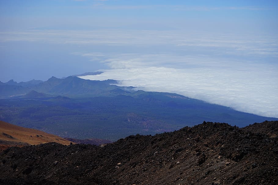 tenerife, outlook, good view, foresight, fog, clouds, sea of fog
