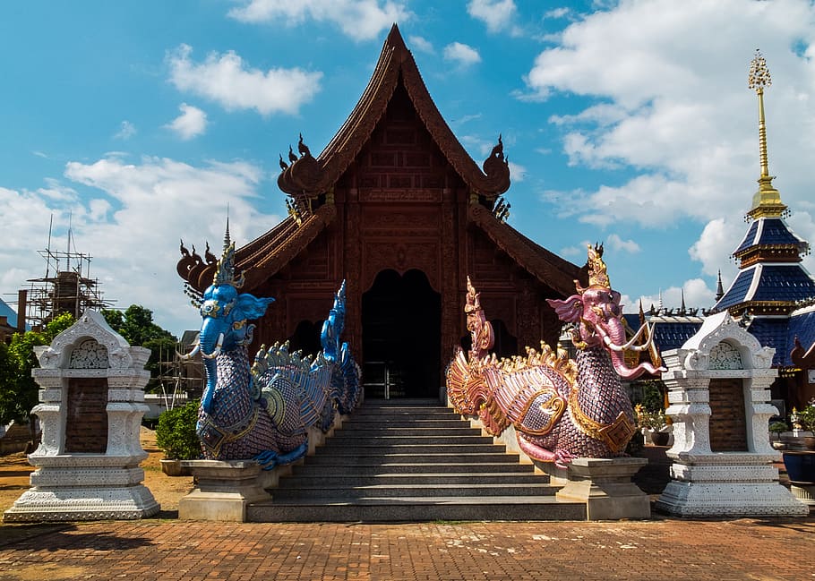 temple complex, north thailand, architecture, place of worship HD wallpaper
