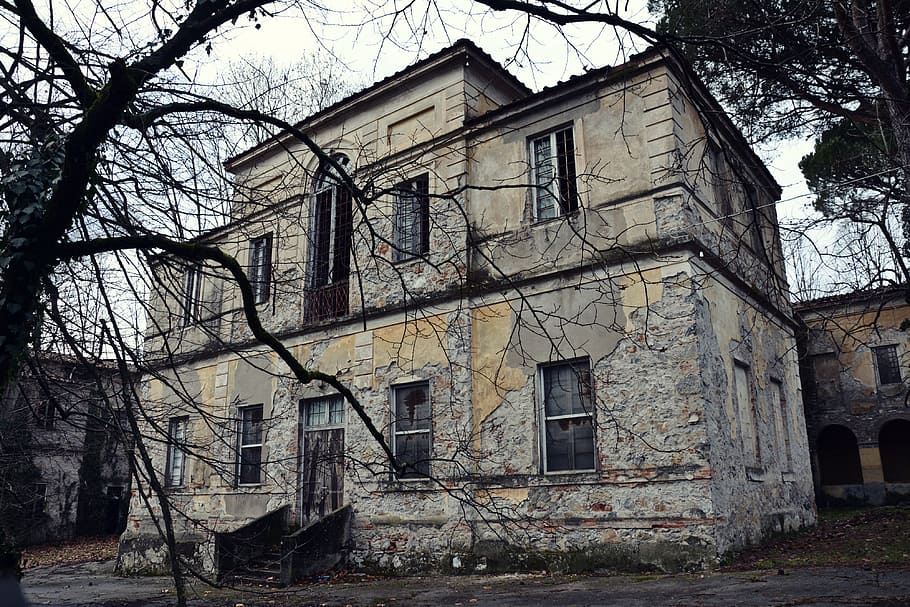 former lunatic asylum, tuscany, run-down, architecture, built structure HD wallpaper