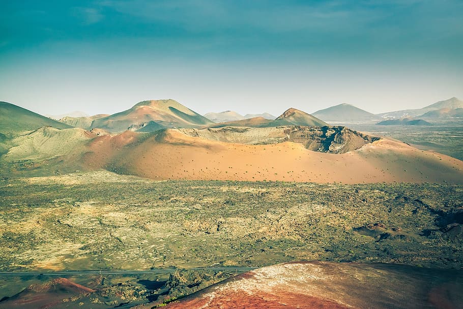 lanzarote, fire mountains, volcano, ash, landscape, nature, HD wallpaper