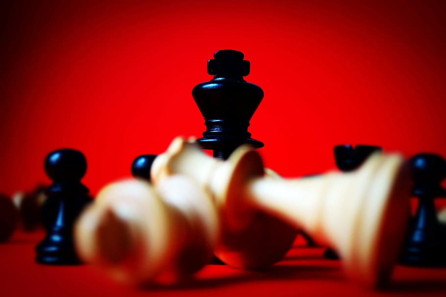 closeup photo of chess pieces, close-up view, red, winner, no people HD wallpaper