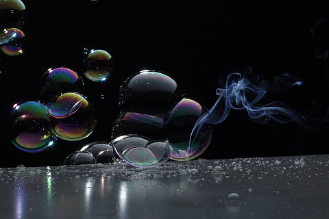 bubbles illustration, background, slightly, color, smoke, soap bubble HD wallpaper