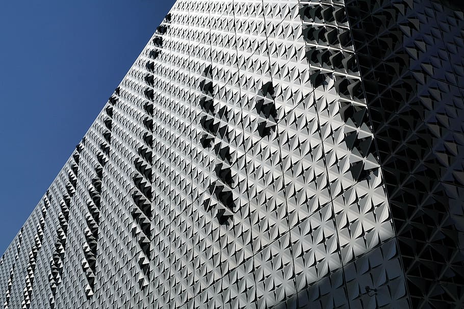 structure, architecture, grey, facade, building, pattern, built structure HD wallpaper