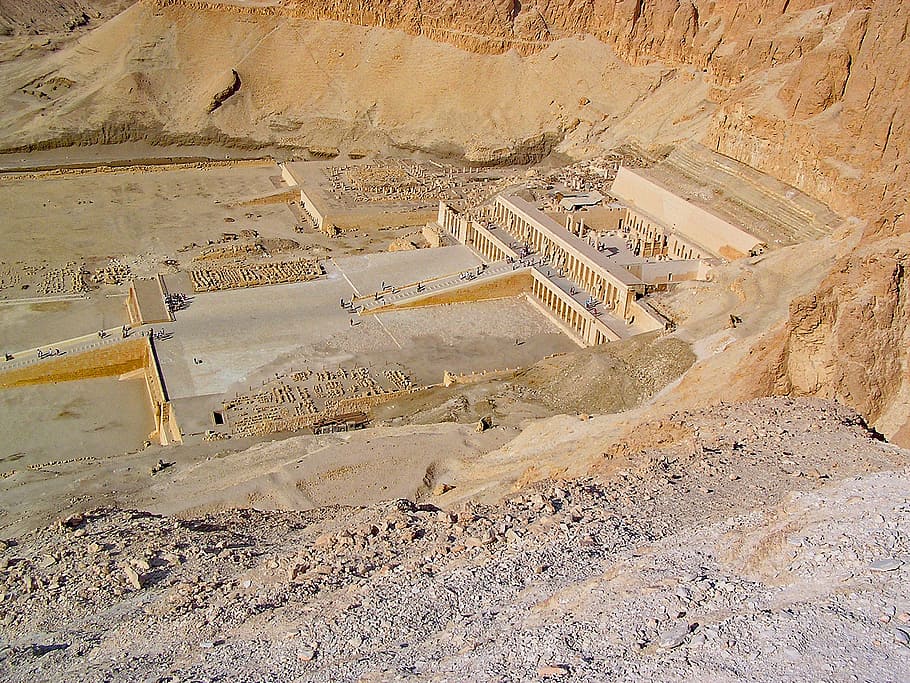 thebes, egypt, hatchepsut, temple, antiquity, weltwunder, world heritage HD wallpaper