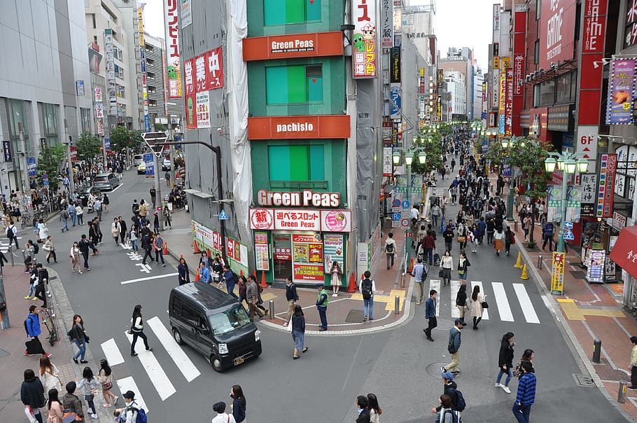 Japan, Shinjuku, Street, Head, street head, people, tokyo Prefecture, HD wallpaper