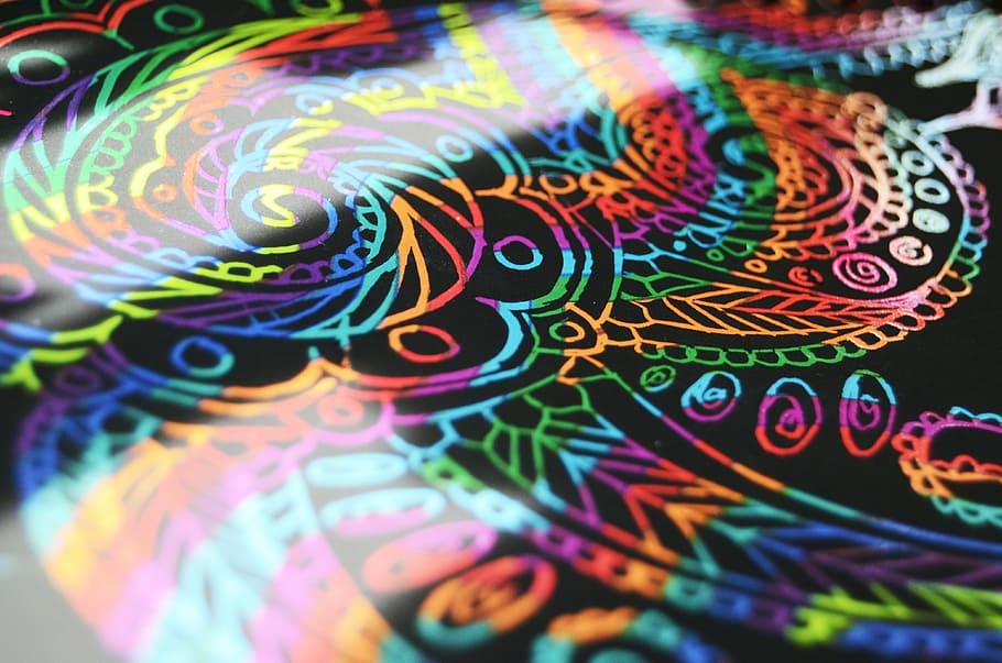 abstract, color, background, figure, hand drawing, lace, style HD wallpaper