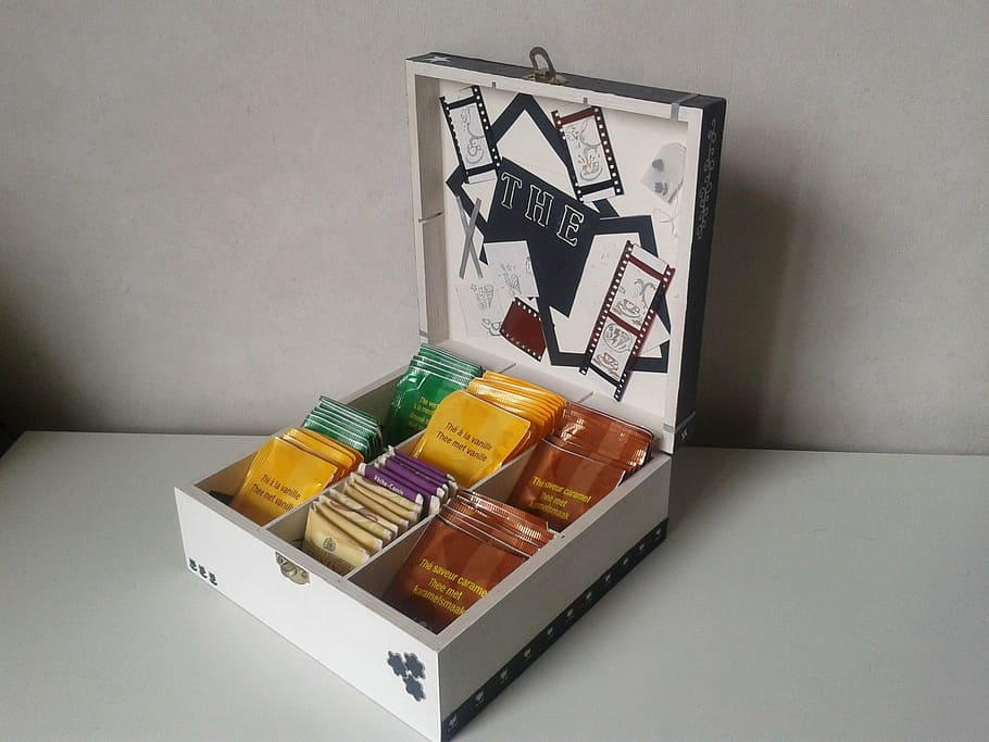 box, tea, colors, box - Container, indoors, large group of objects HD wallpaper