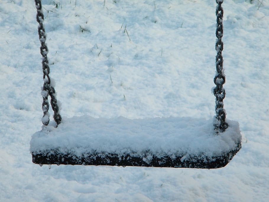 snow, white, cold, swing, peace, peaceful, blue, switzerland HD wallpaper