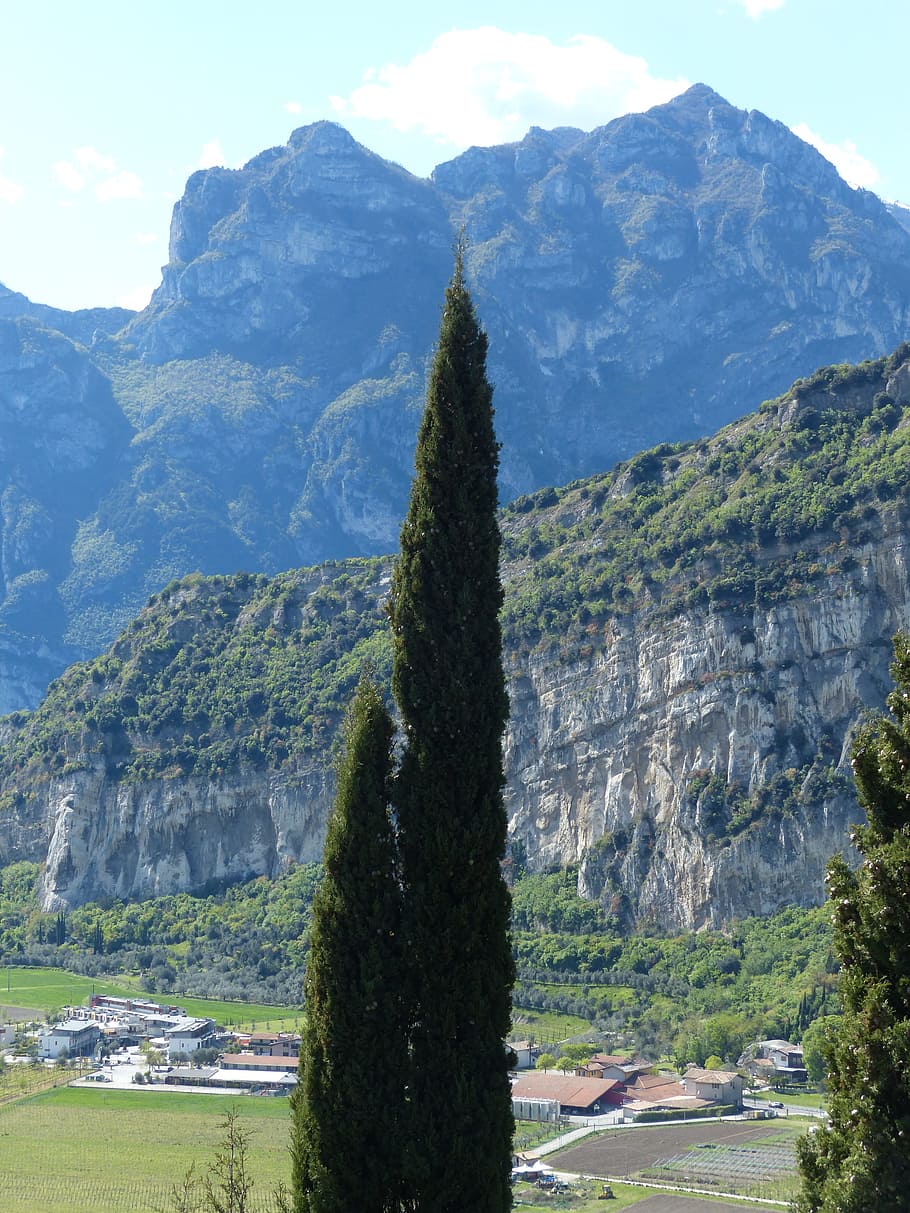 Mountains, Garda, Cima, Sat, Cypress, cima sat, monte brione HD wallpaper