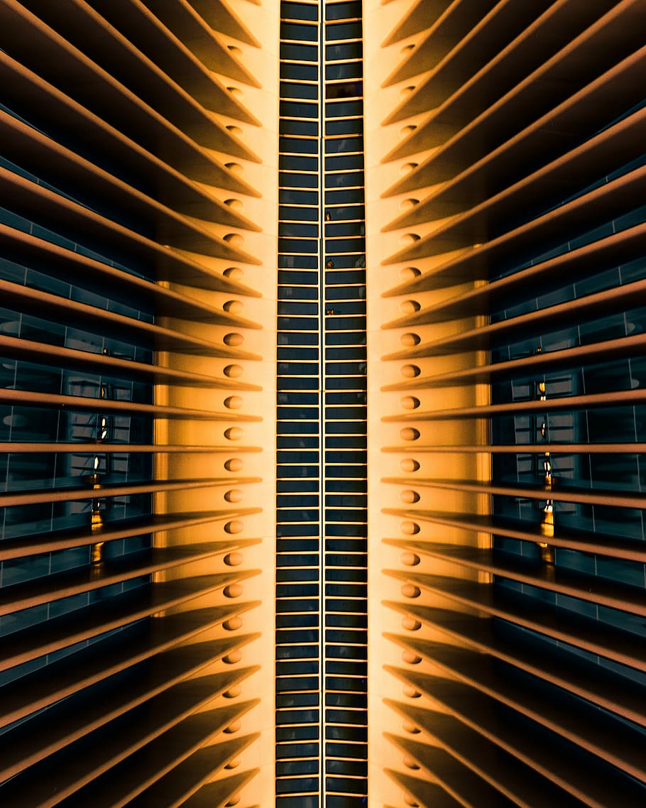 building structure, building, architecture, design, modern, orange HD wallpaper