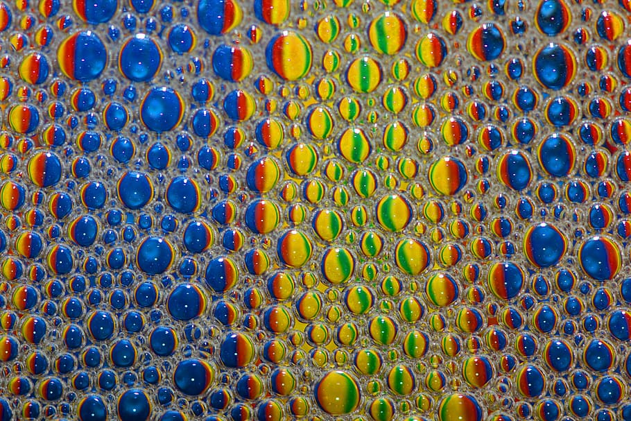 multicolored surface, abstract, water, reflection, colours HD wallpaper