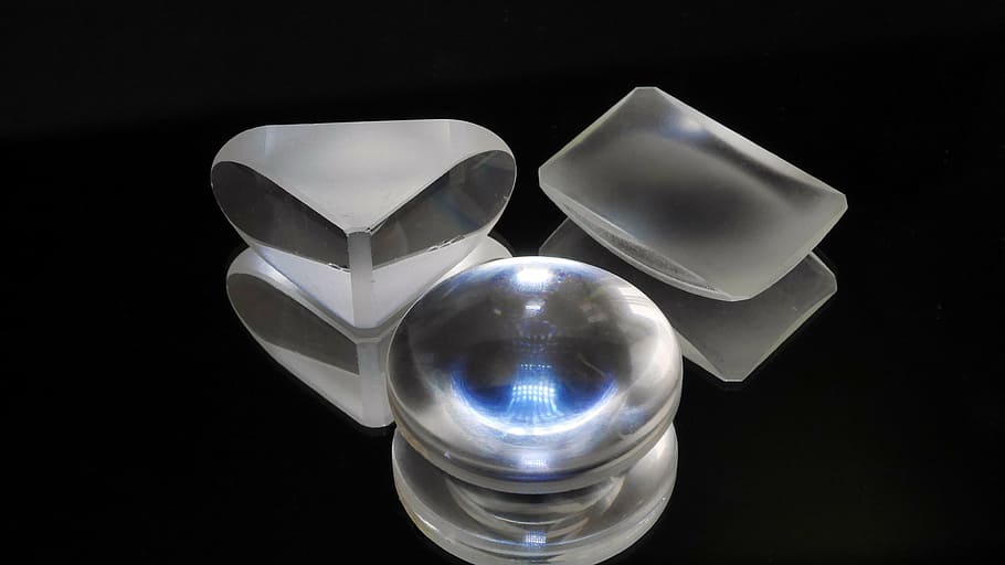 optical elements, prism, lens, black background, studio shot HD wallpaper