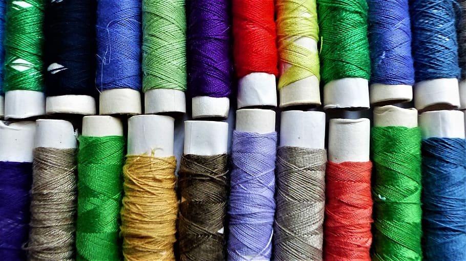 wire, cotton, couture, coil, textile, multicolor, sewing, darning HD wallpaper