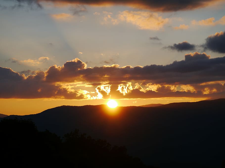 sunset, clouds, abendstimmung, sky, romance, afterglow, beauty in nature HD wallpaper
