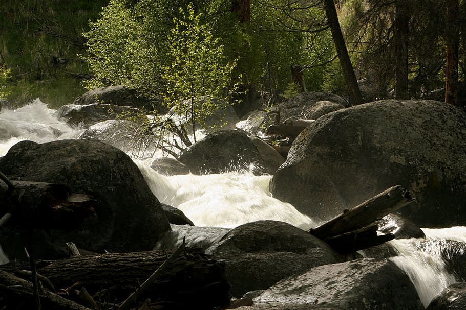 whitewater, rapids, tower creek, landscape, scenic, rocks, flowing, HD wallpaper