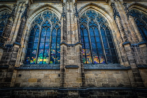 brown and black concrete building, Sunlight, Stained, Glass HD wallpaper