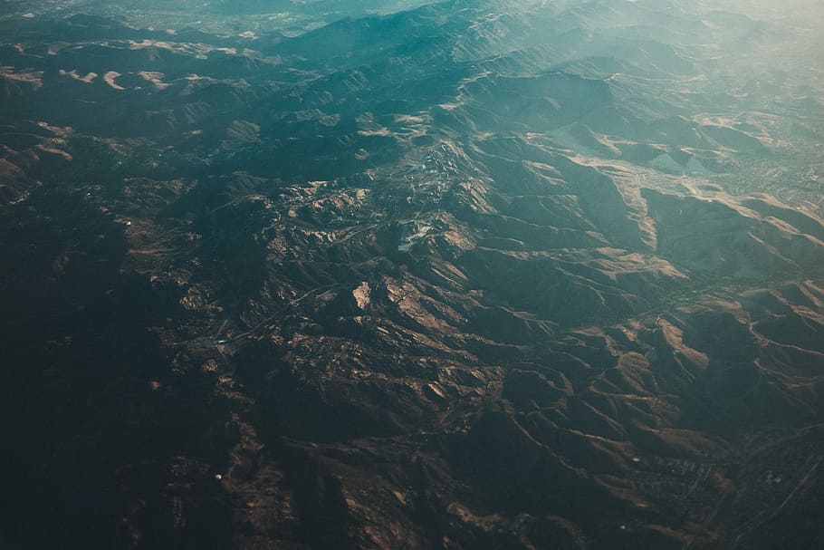 untitled, aerial, photo, mountains, peaks, view, landscape HD wallpaper