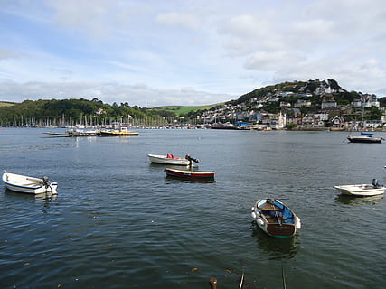 Dartmouth, England, Boats, Devon, kingswear, coast, river, sea HD wallpaper