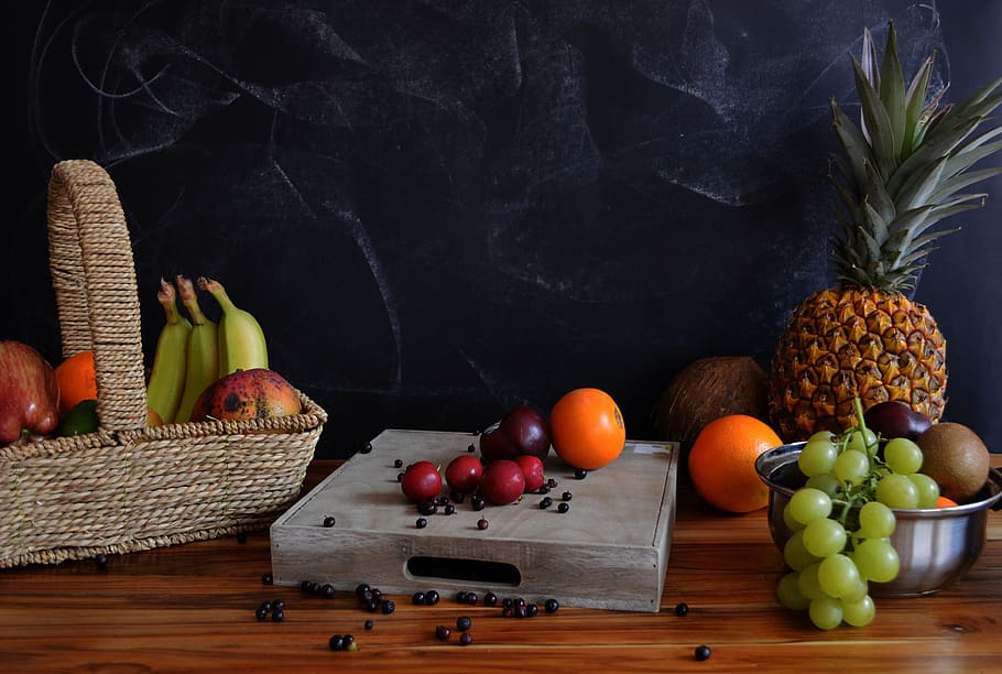 fruit, grapes, pineapple, papaya, colombia, green, drink, cluster HD wallpaper