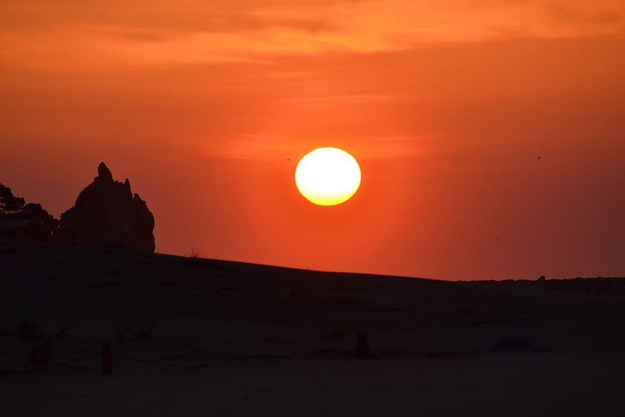 sunrise, sky, coast, landscape, sunset, beauty in nature, scenics - nature HD wallpaper