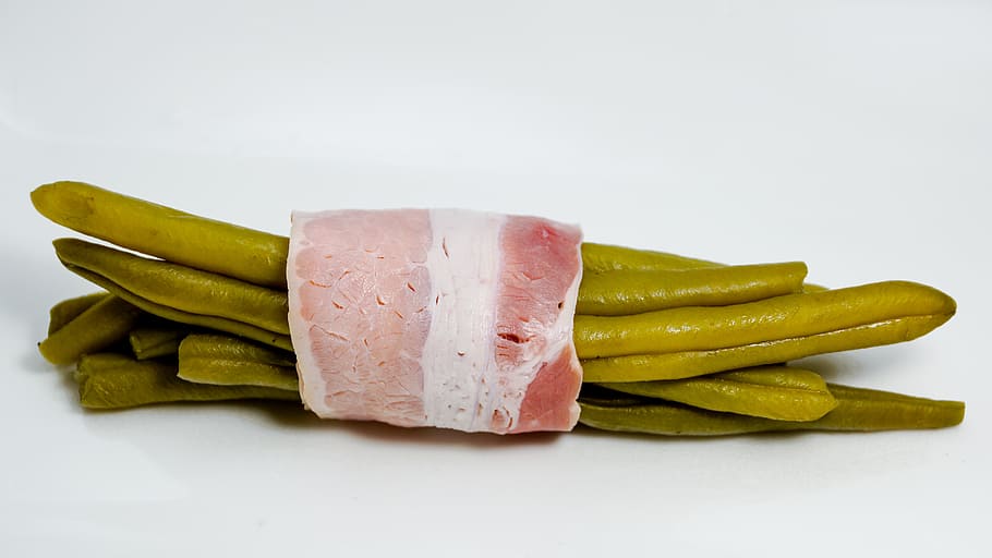 food, beans, bacon, vegetable, cuisine, green, food and drink HD wallpaper