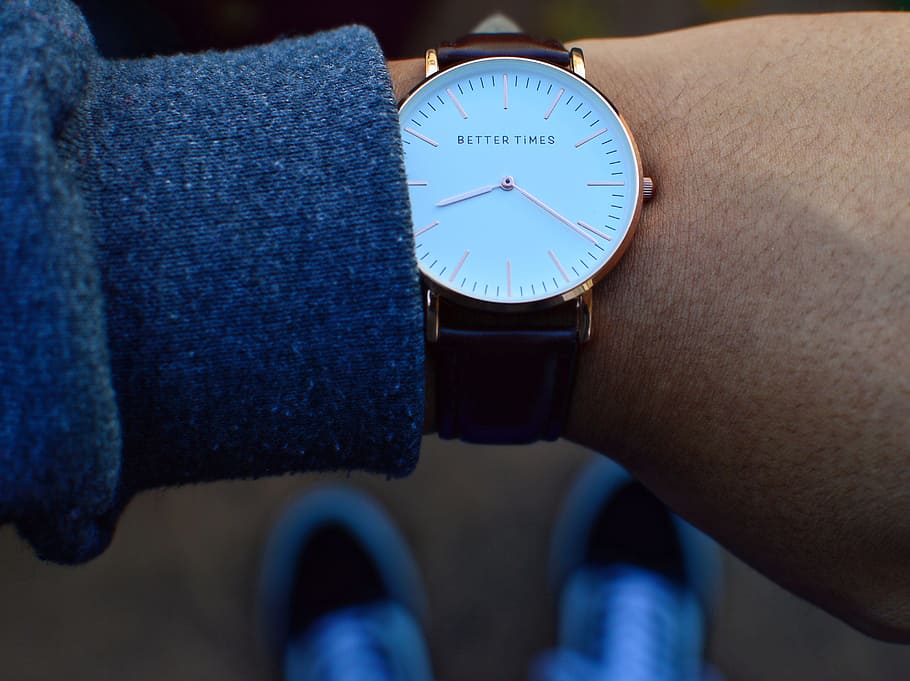 person's watch at 8:22 time, timepiece, clock, mechanism, clock face HD wallpaper