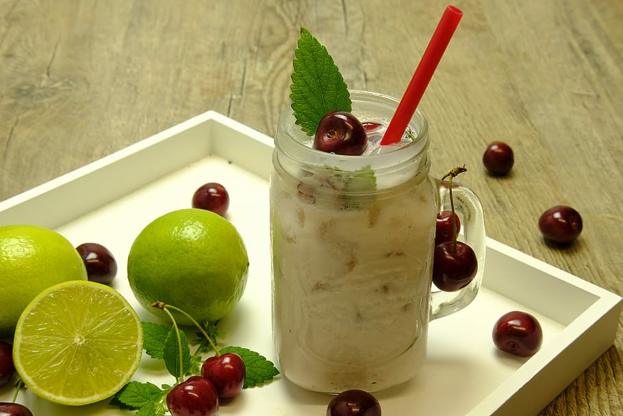 drinking yoghurt, yogurt, cocktail, refreshment, summer, cold HD wallpaper