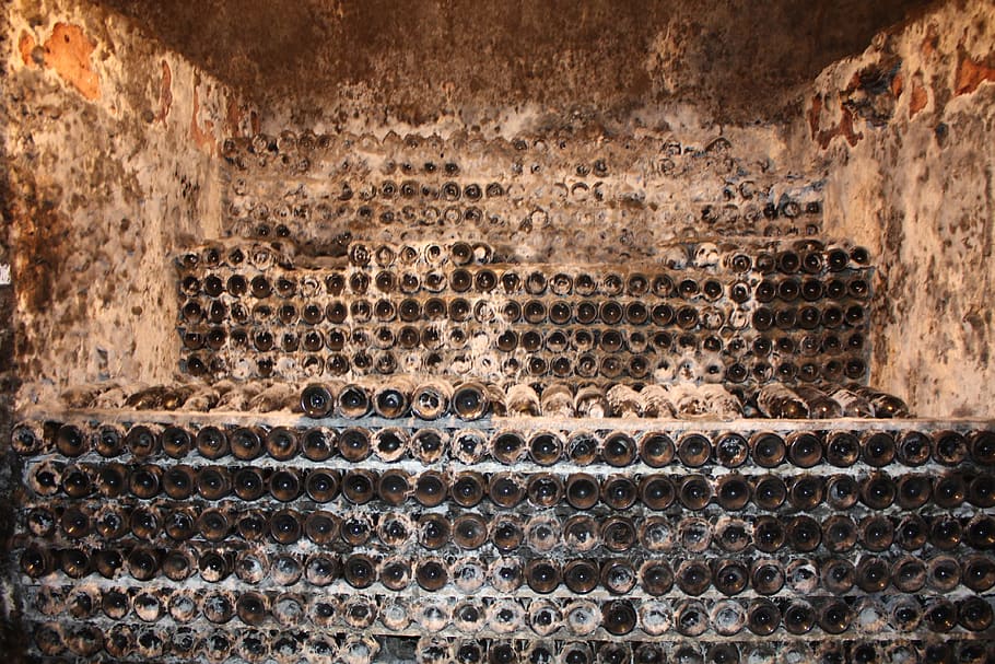 wine, winery, rioja, cave, bottles, red wine, no people, wall - building feature HD wallpaper