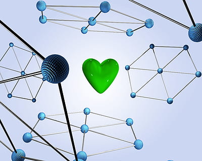 green, heart, technology, abstract, love, care, healthy, symbol HD wallpaper